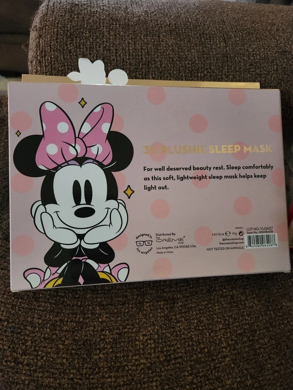 Creme Shop Disney Colab MICKEY + MINNIE MOUSE Reusable Ice Pack Plush Sleep Mask